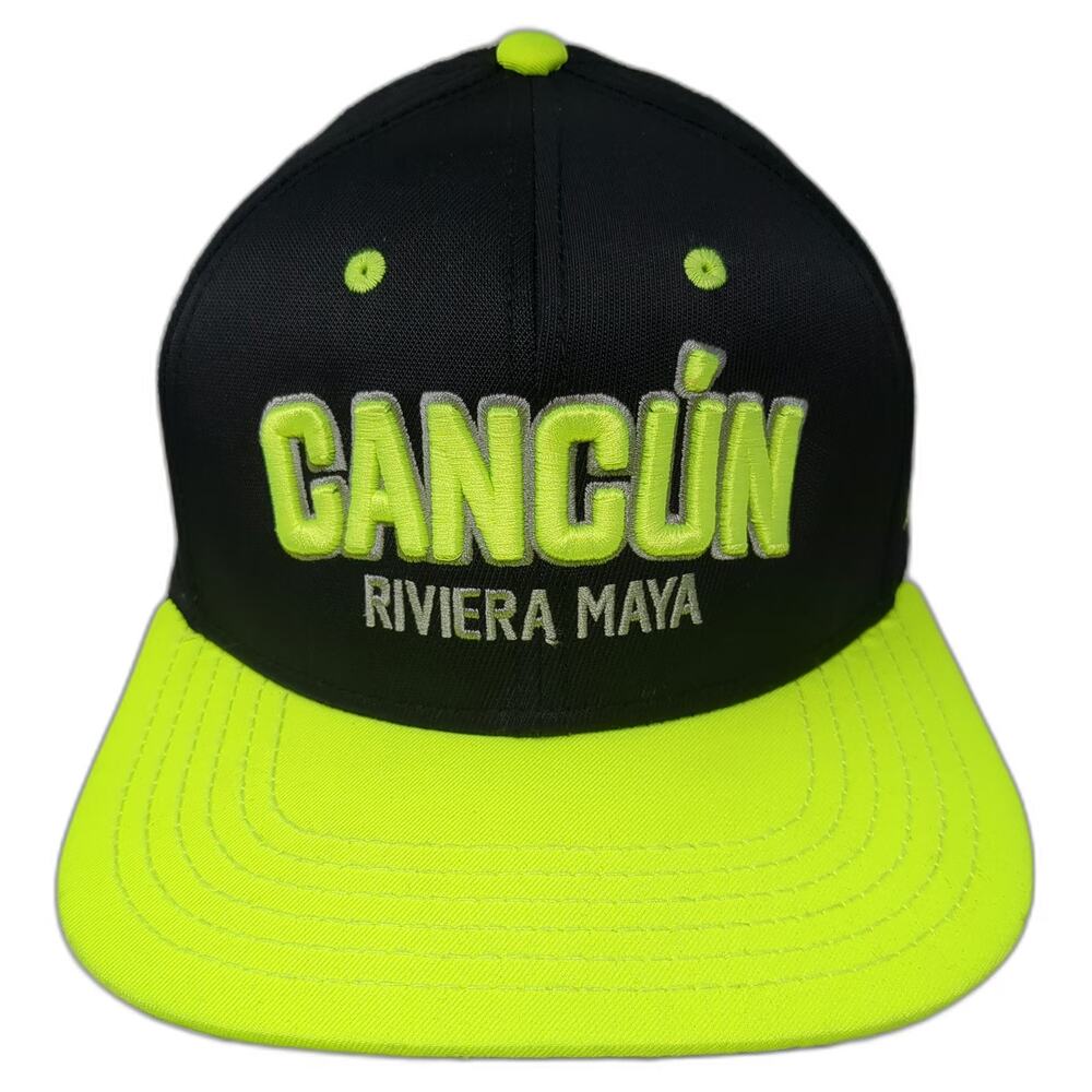 Banana Bay Snapback Hat Black Yellow One Size Cancun Riviera Maya Coordinates
